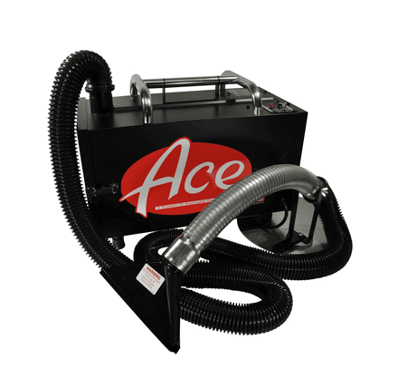 Ace 73-201-HEPA Portable Fume Extractor downward angled product shot of black smoke vacuum for professional welders